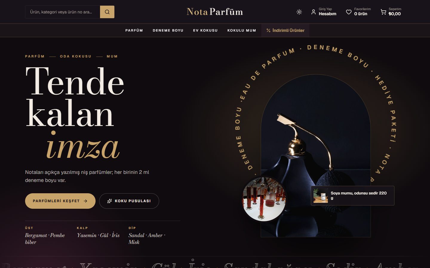 Nota Parfüm vitrin