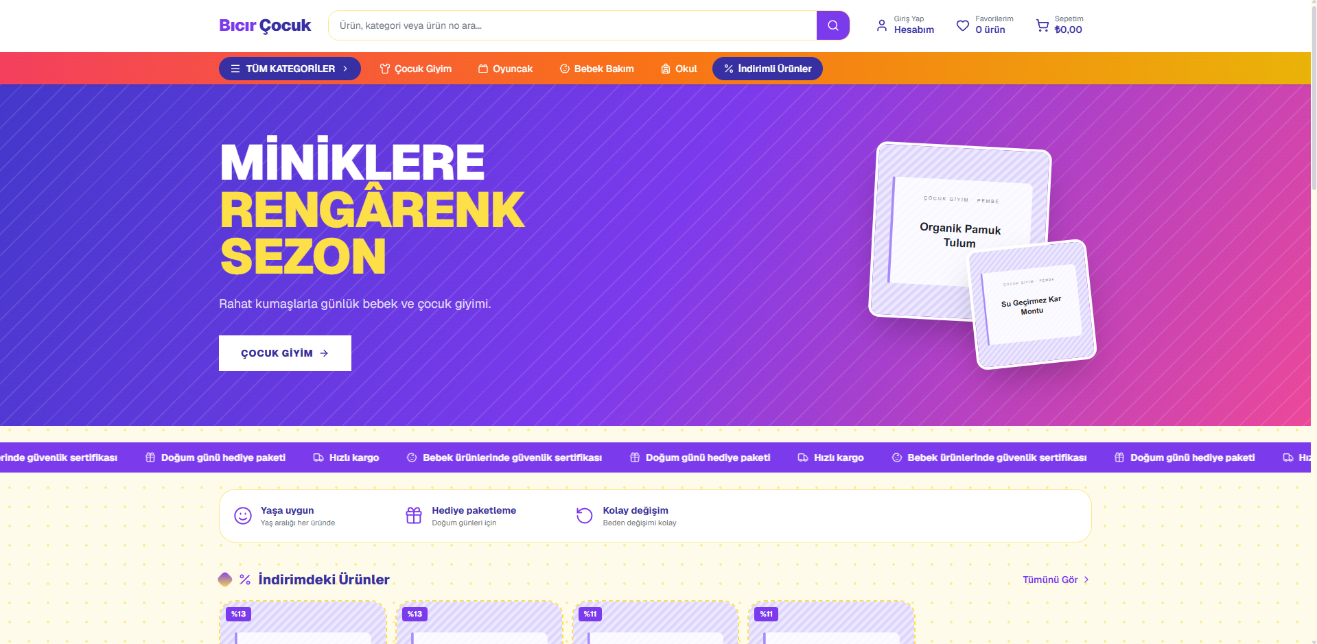 Bıcır Çocuk demo mağaza