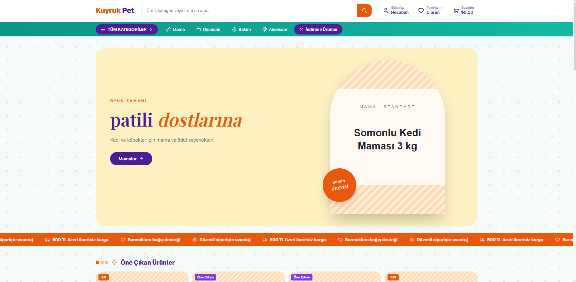 Kuyruk Pet demo mağaza