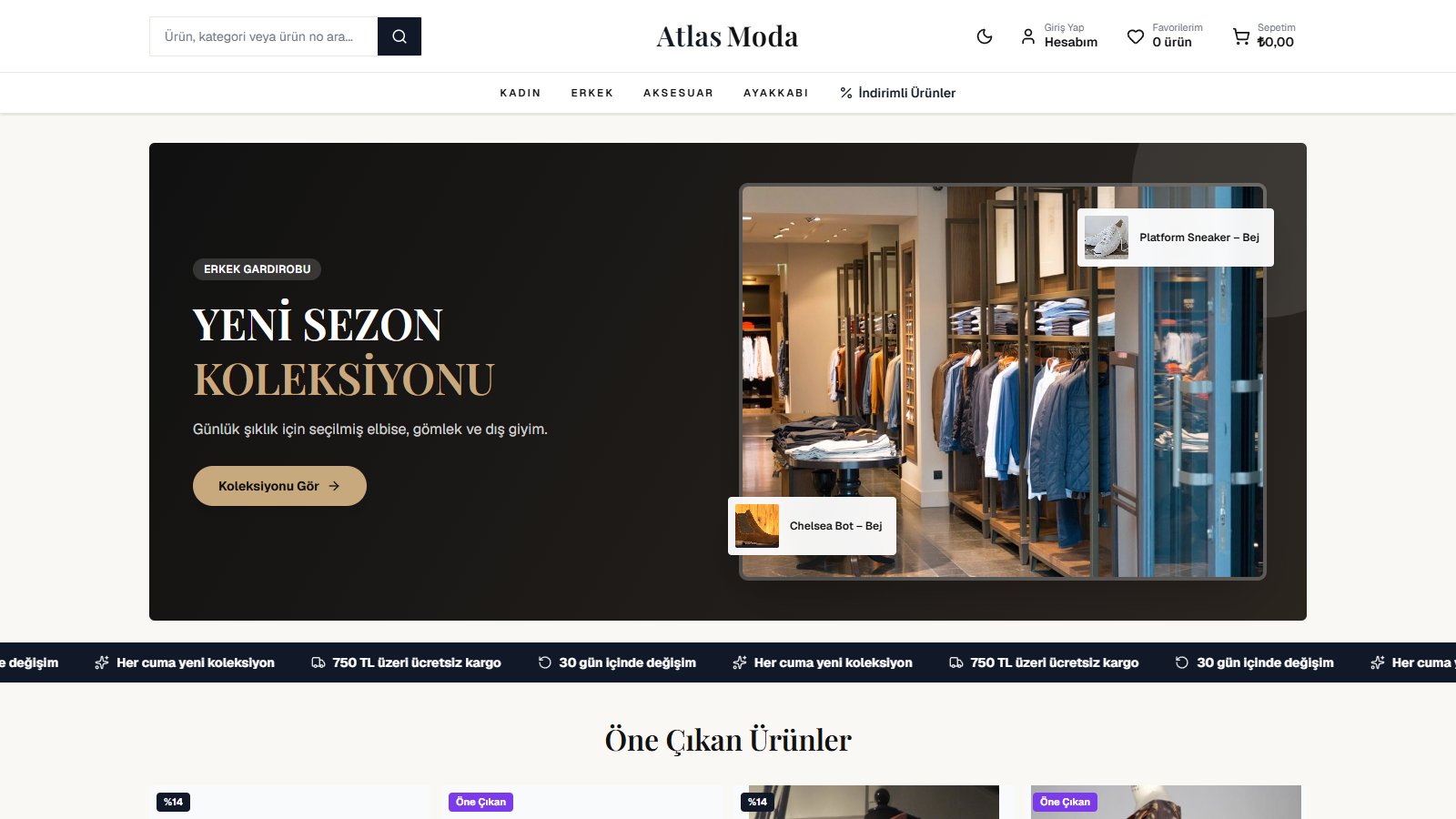 Atlas Moda demo mağaza